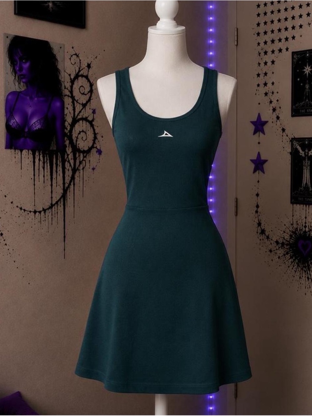 Athletic Tank Skater Dress - Dark Teal